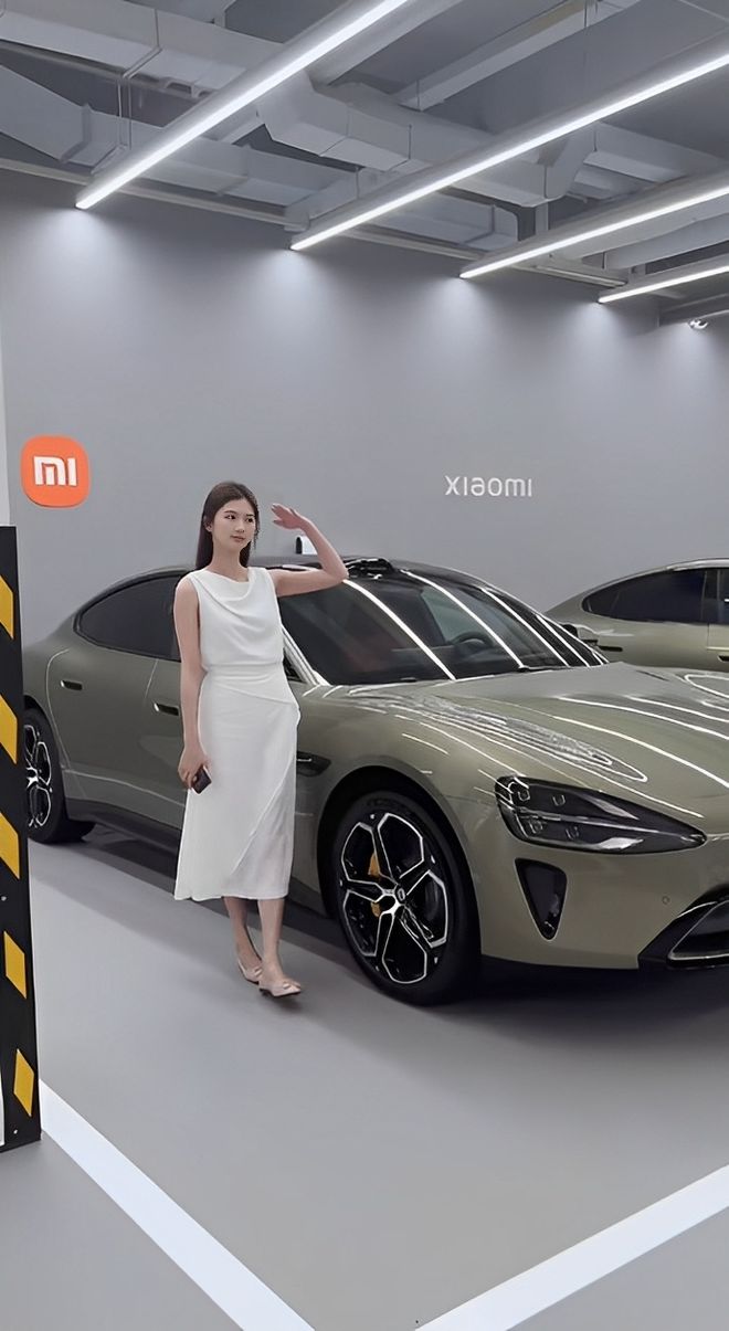 量都这么高的吗？仙女也就长这样吧冰球突破小米SU7的美女车主质(图6)