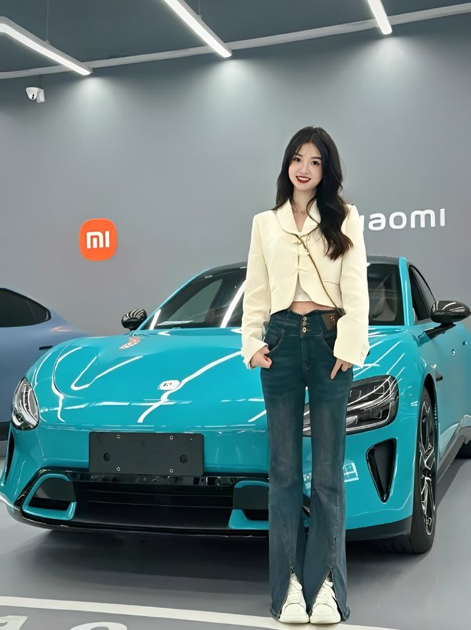 量都这么高的吗？仙女也就长这样吧冰球突破小米SU7的美女车主质(图8)